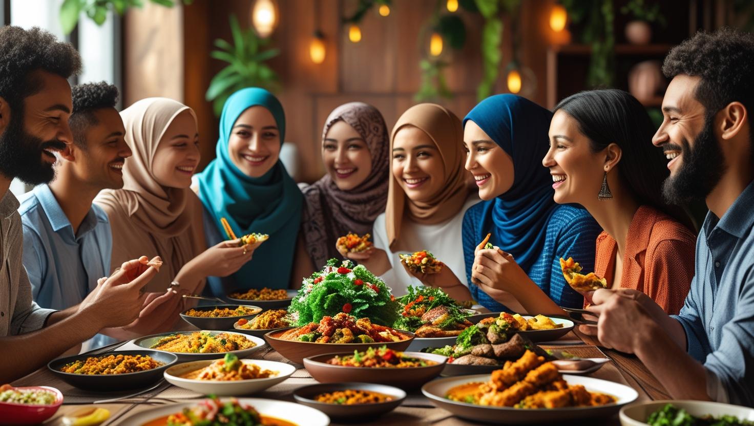 Friends dining